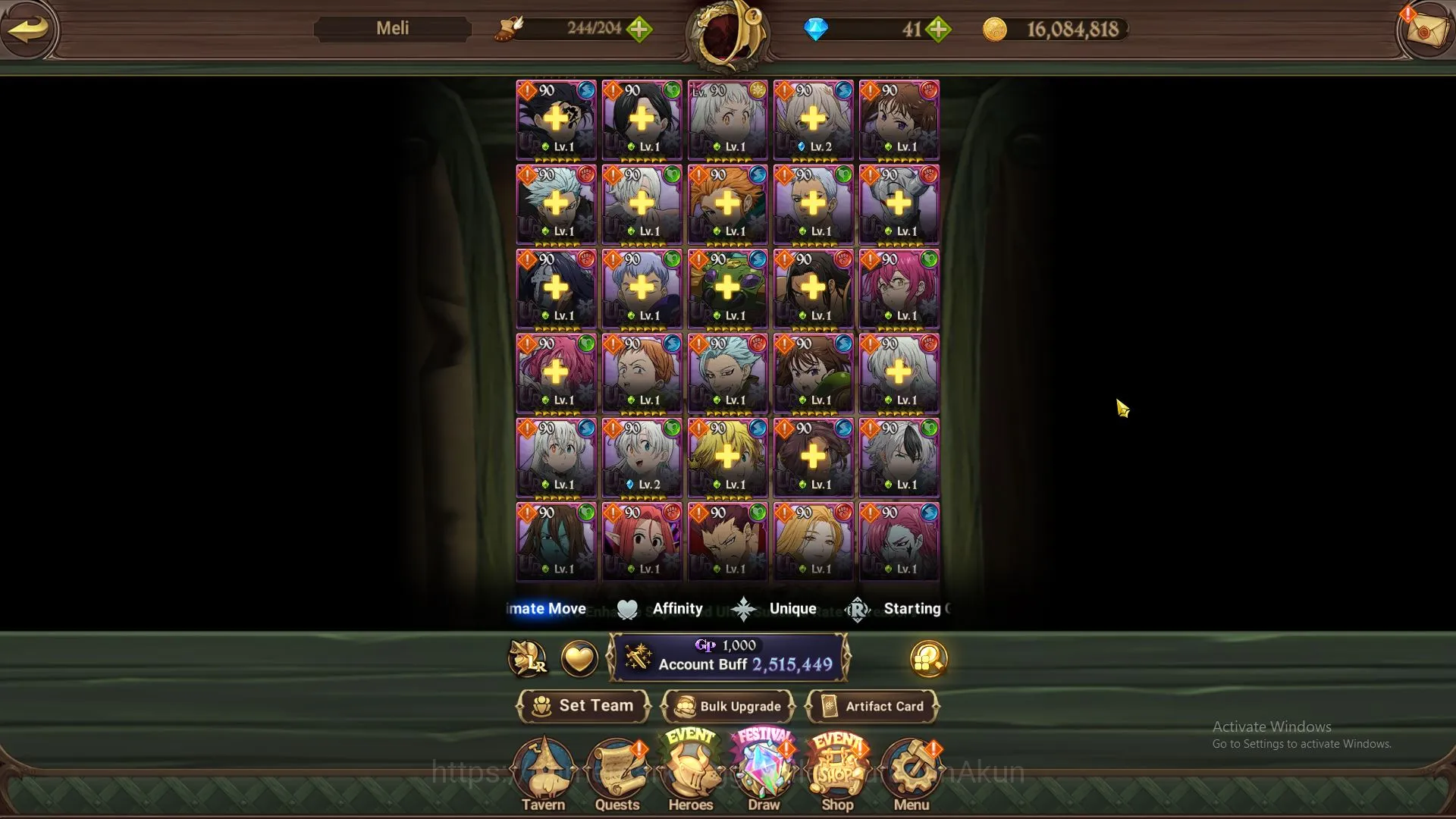 The Seven Deadly Sins: Grand Cross Accounts Midgame ASIA|2,5M CC|2 LR+5 UR+Collab 3