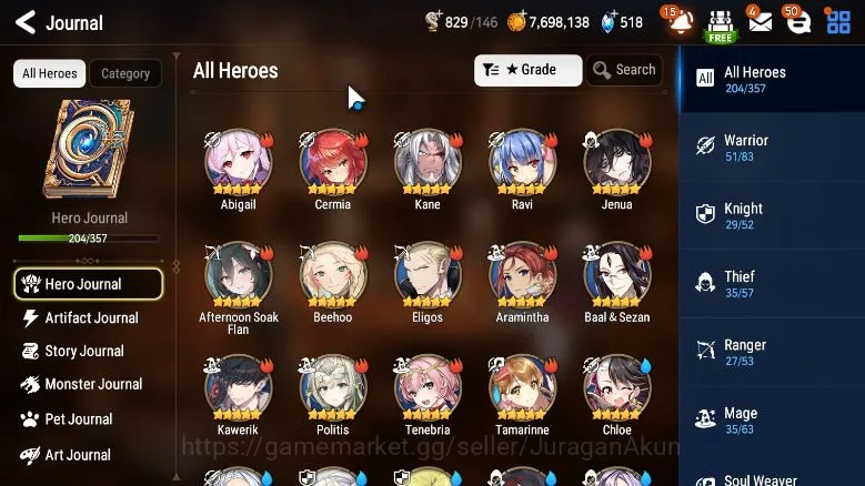 Epic Seven Accounts ASIA Unverif|15ML(LH Cermia,LQ Charlotte,SE Celine image 9