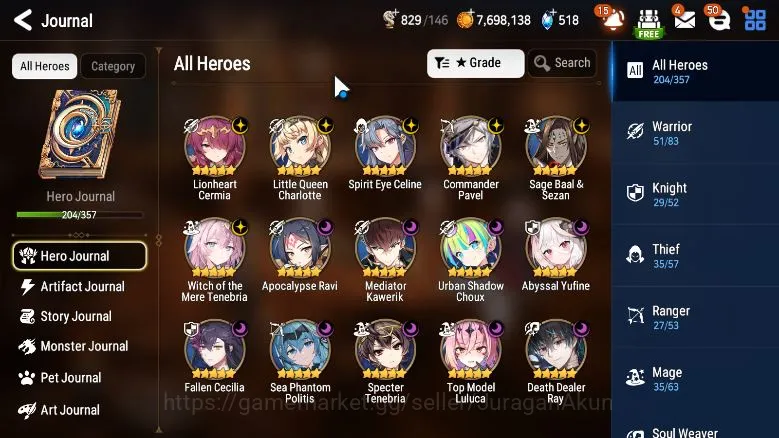 Epic Seven Accounts ASIA Unverif|15ML(LH Cermia,LQ Charlotte,SE Celine image 6