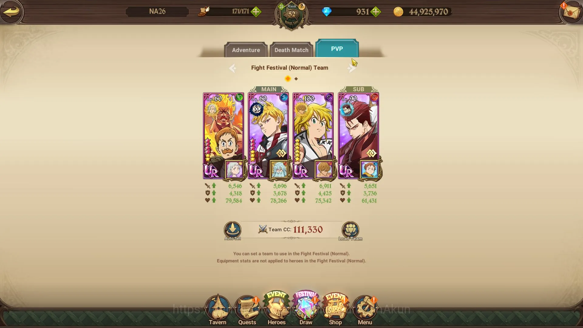 The Seven Deadly Sins: Grand Cross Accounts Global | Starter | 961K CC,Ch 5 | 3 UR+931 Gems |  image 3