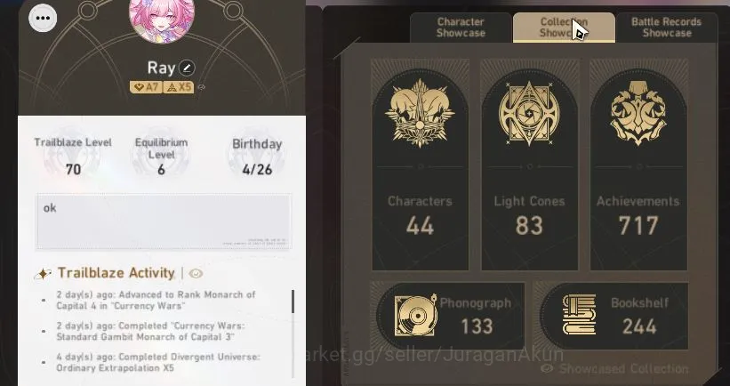 Honkai Star Rail Accounts Mid Game Asia|TL 70|12 Limited |Cyrene+Sign,Acheron+Sign,3B+Sign,Hyacine,ETC|1K SJ|MC 2