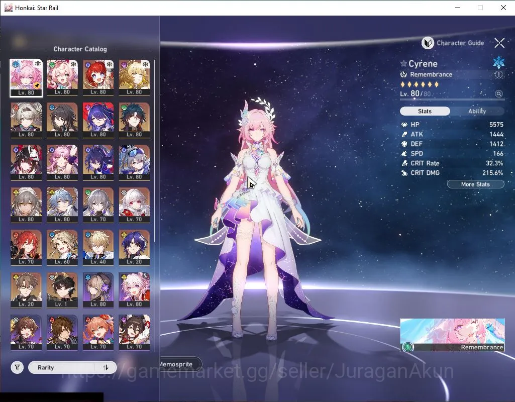 Honkai Star Rail Accounts Mid Game Asia|TL 70|12 Limited |Cyrene+Sign,Acheron+Sign,3B+Sign,Hyacine,ETC|1K SJ|MC 3