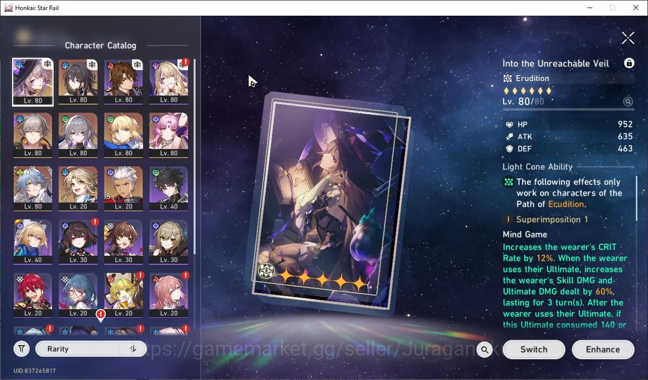Honkai Star Rail Accounts Mid Game ASIA|TL65|4 Limits [(Saber[E1),The Herta,Archer)+Sign,Sunday,Ruan Mei|Amphoreus|Take 3