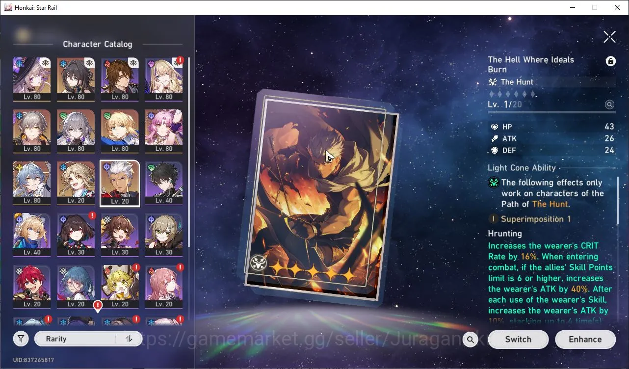 Honkai Star Rail Accounts Mid Game ASIA|TL65|4 Limits [(Saber[E1),The Herta,Archer)+Sign,Sunday,Ruan Mei|Amphoreus|Take 4