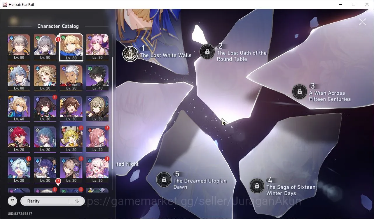 Honkai Star Rail Accounts Mid Game ASIA|TL65|4 Limits [(Saber[E1),The Herta,Archer)+Sign,Sunday,Ruan Mei|Amphoreus|Take 5