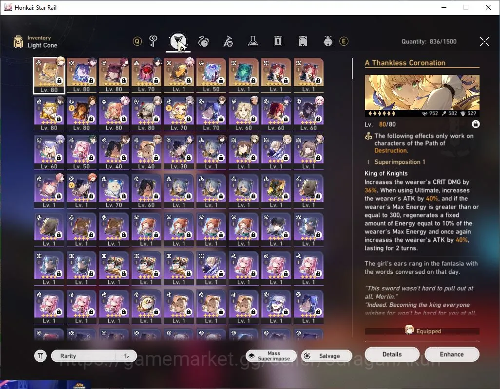 Honkai Star Rail Accounts End Game ASIA|TL 66 |6 Limited |[Hysilens,Kafka,Saber]+Sign,EverNight,Ruan Mei,Archer|Amphoreus|MC 4