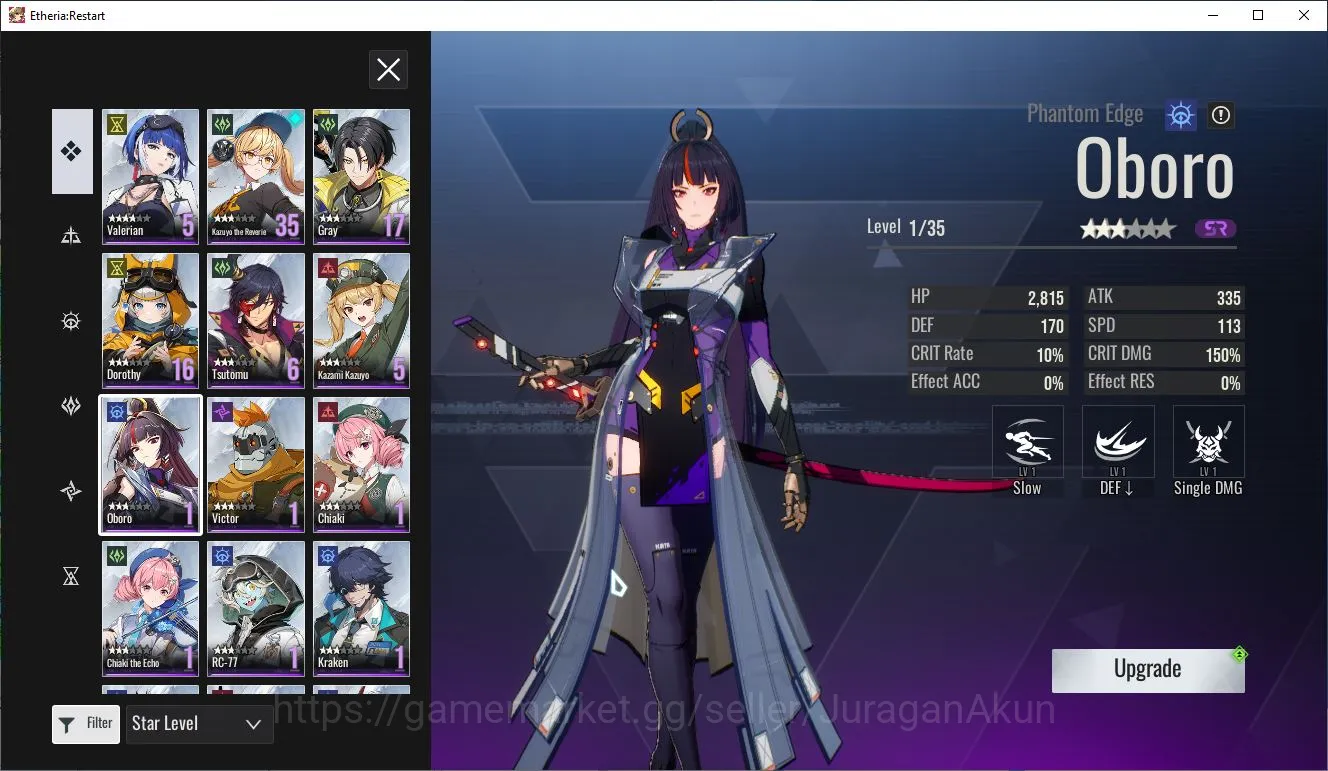 Etheria: Restart Accounts Mid‑Tier Global-S9| 8 SSR (Fuqiu,Kloss,Tiamat,Rilmoncha,Massiah,etc)+23SR Animus|MCFemale|Log 5