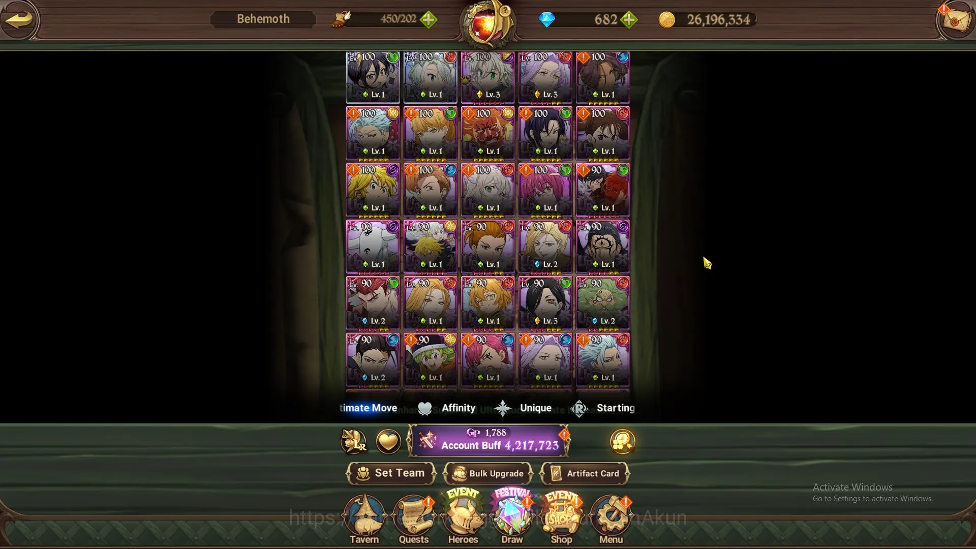 The Seven Deadly Sins: Grand Cross Accounts Midgame Global|4,2M CC|2 LR+10 UR+682 2