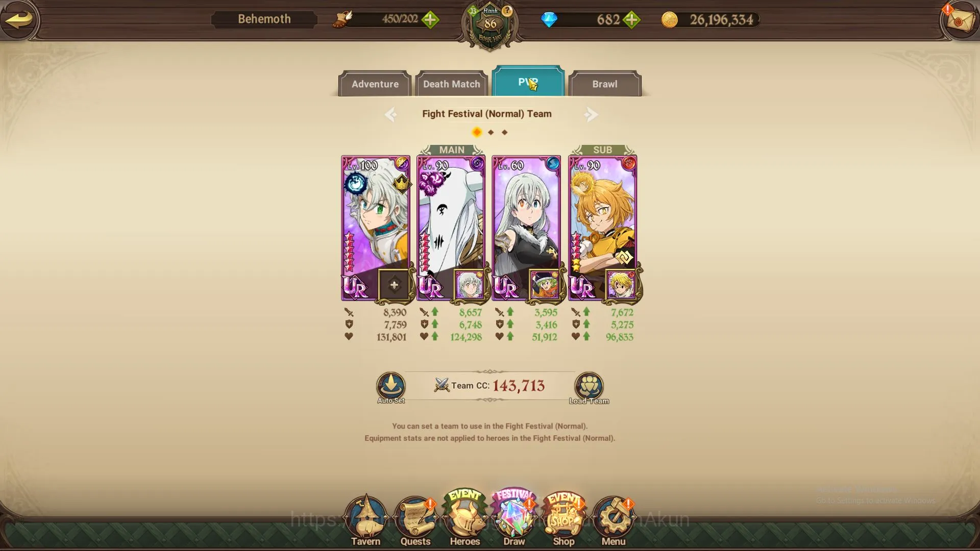 The Seven Deadly Sins: Grand Cross Accounts Midgame Global|4,2M CC|2 LR+10 UR+682 3