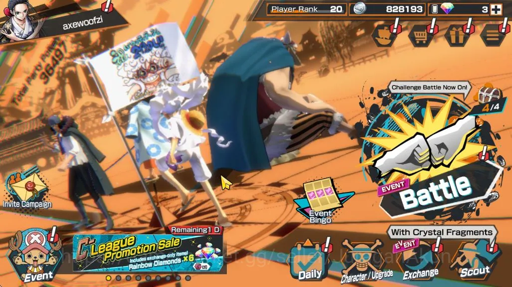 One Piece Bounty Rush Accounts Mid-Tier Global|3 META EXTREME[Gear Five Luffy,Gol D Roger,Kuzan]|Rank 20|Log Bandai|Check 3