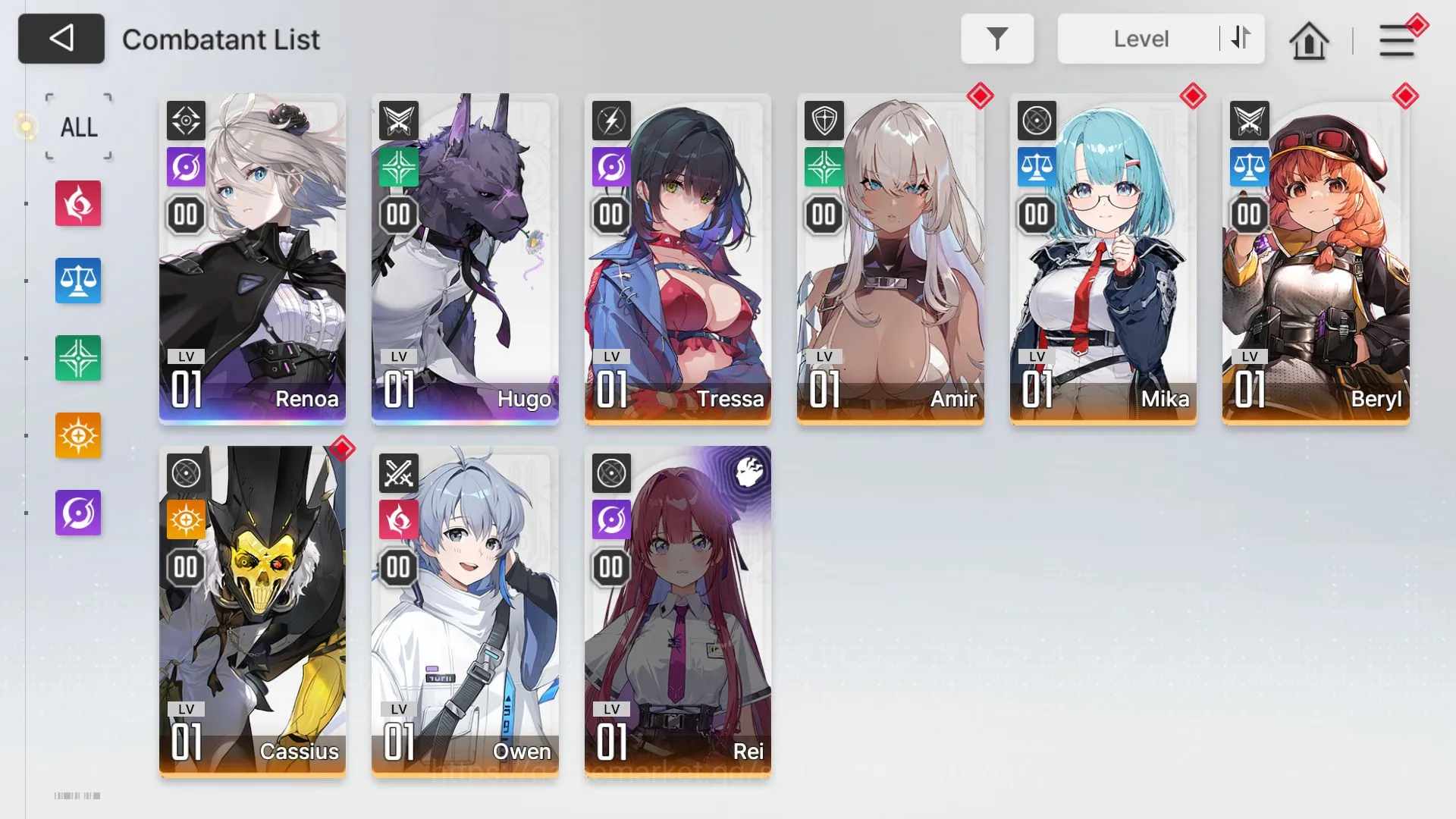 Chaos Zero Nightmare Accounts Global Lv05| 2 SSR (Hugi, Renoa) + 7 SR (Tressa, A image 5