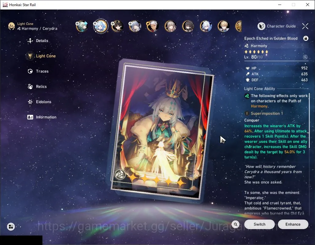 Honkai Star Rail Accounts Mid Game ASIA|TL 70| 14 Limited |[Dante E1,Cerydra,JingLiu,Saber]+Sign,Acheron 8