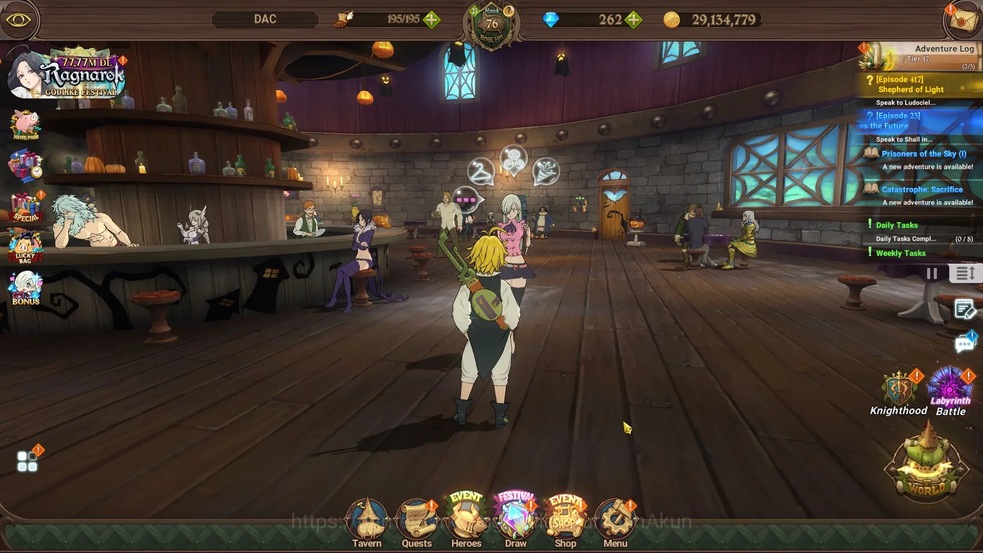 The Seven Deadly Sins: Grand Cross Accounts ASIA|3,1M CC|1LR+5UR+Solev Collab+Eminence Collab+ image 1