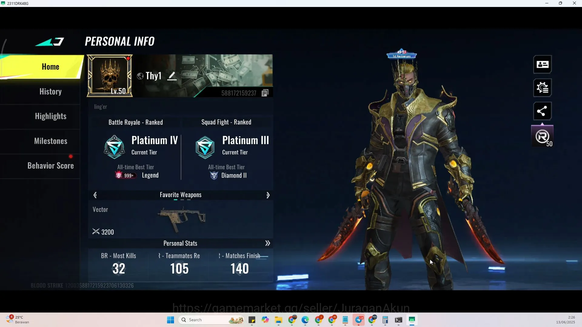 Blood Strike Accounts Asia | Anniversary Fal Evo, Ultra Dualblade, Ultra image 4