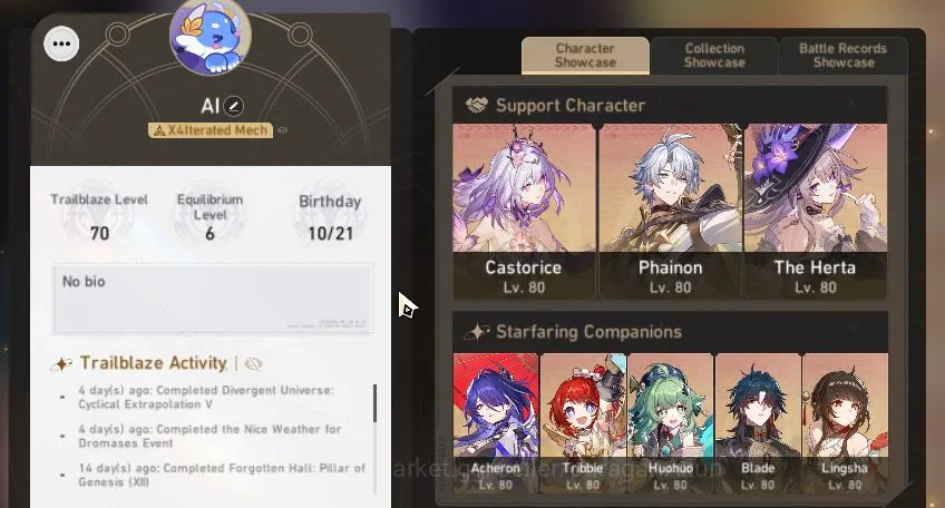 Honkai Star Rail End Game ASIA|TL70|19 Limited[Phainon+Sign,Castorice+Sign,D image 1