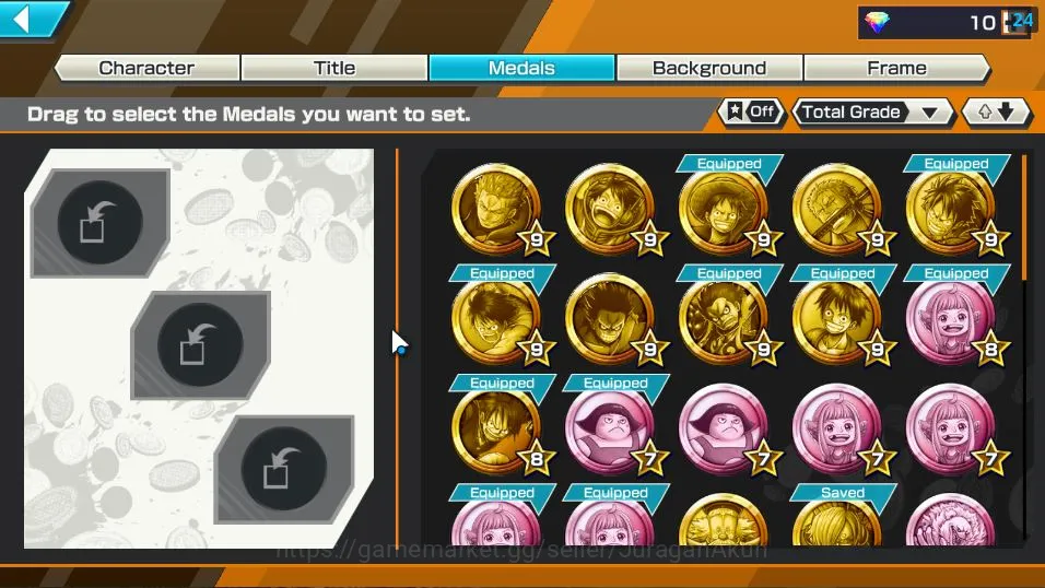 One Piece Bounty Rush Accounts Mid-Tier Global| 2 META EX | Okuchi no Makami Yamato, Seraphim S-Snake, | Rank 9 |Log 3