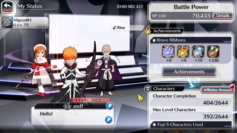 Bleach: Brave Souls Accounts [GLOBAL]20K Orb+Fresh All Quest|Lv200(Genryusai Br image 4