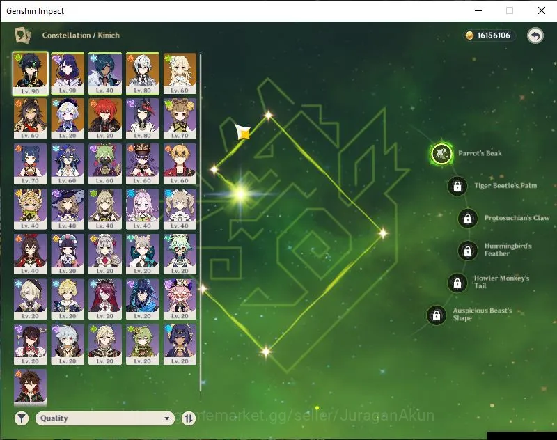 Genshin Impact Accounts Mid Game ASIA|AR 55|3 Limited+3 [5*Weapon]| (Kinich C1,Raiden C1)+Sign, Arlecchino |MC Female|Take 6