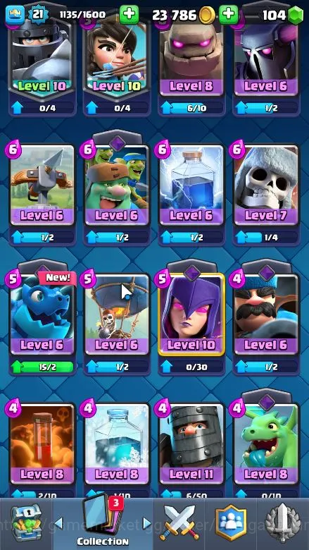 Clash Royale Accounts Midgame Lvl 21|Trophy 3996|KTL 8|Limited Skin|Card 69|2 EVO,2 Legend,17 Epic,23 Rare,26 4