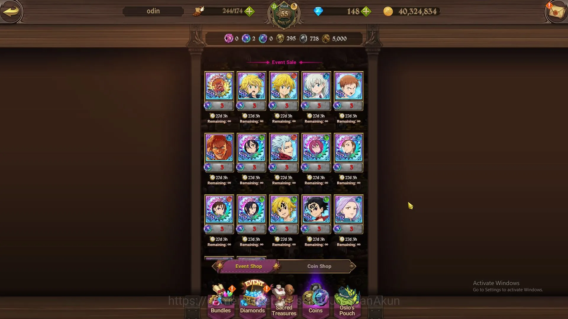 The Seven Deadly Sins: Grand Cross Accounts ASIA|2M CC|1 LR+9 UR+148 Gems|Elizabeth,Tristan2/6 image 4