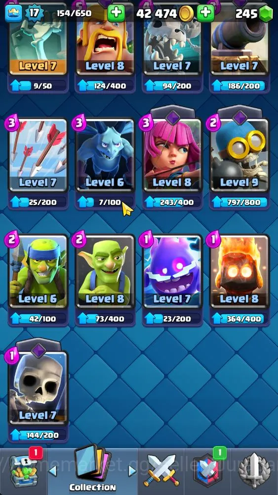Clash Royale Accounts Starter Lvl 17|Trophy 1307|Best Starter|KTL 7|Card 29|1 EVO,1 Epic,15 Rare,13 Common|Gems 8