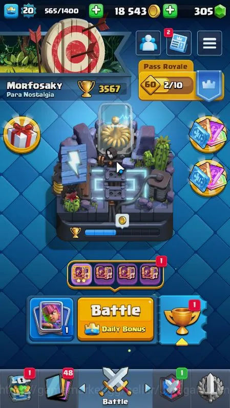 Clash Royale Accounts Lvl 20|Trophy 3567|KTL 8|Best Starter|Card 60|1 EV image 1