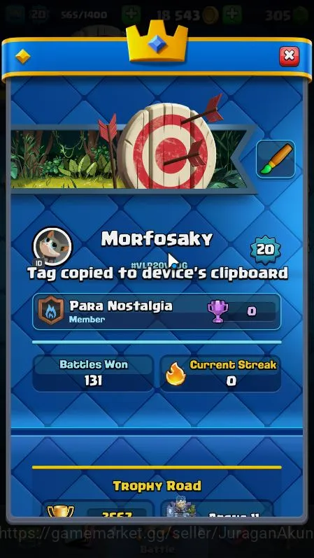 Clash Royale Accounts Lvl 20|Trophy 3567|KTL 8|Best Starter|Card 60|1 EV image 3