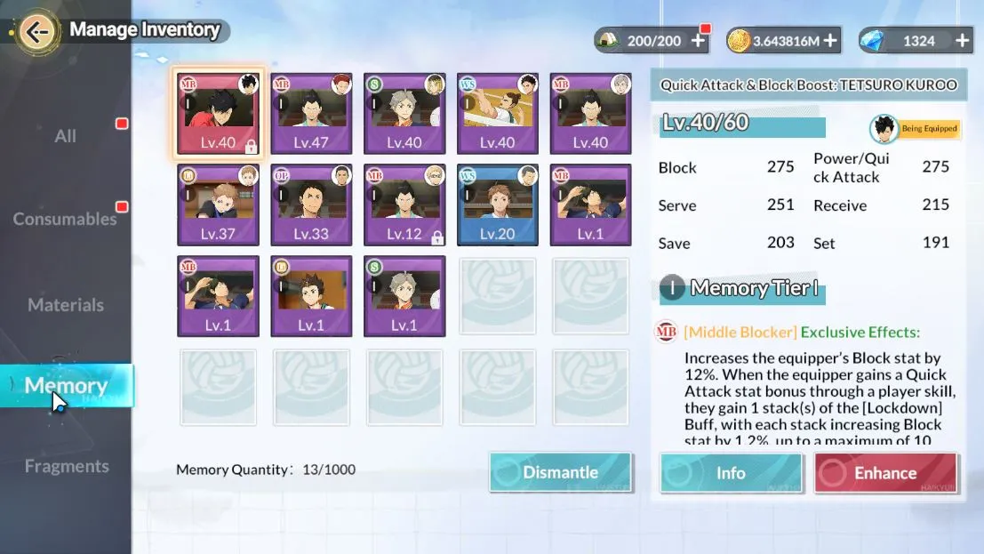 HAIKYU!! FLY HIGH Accounts [SEA] Lv28 |1,3 DM|UR Tetsuro Kuuro + Memo | 6 SSR image 5