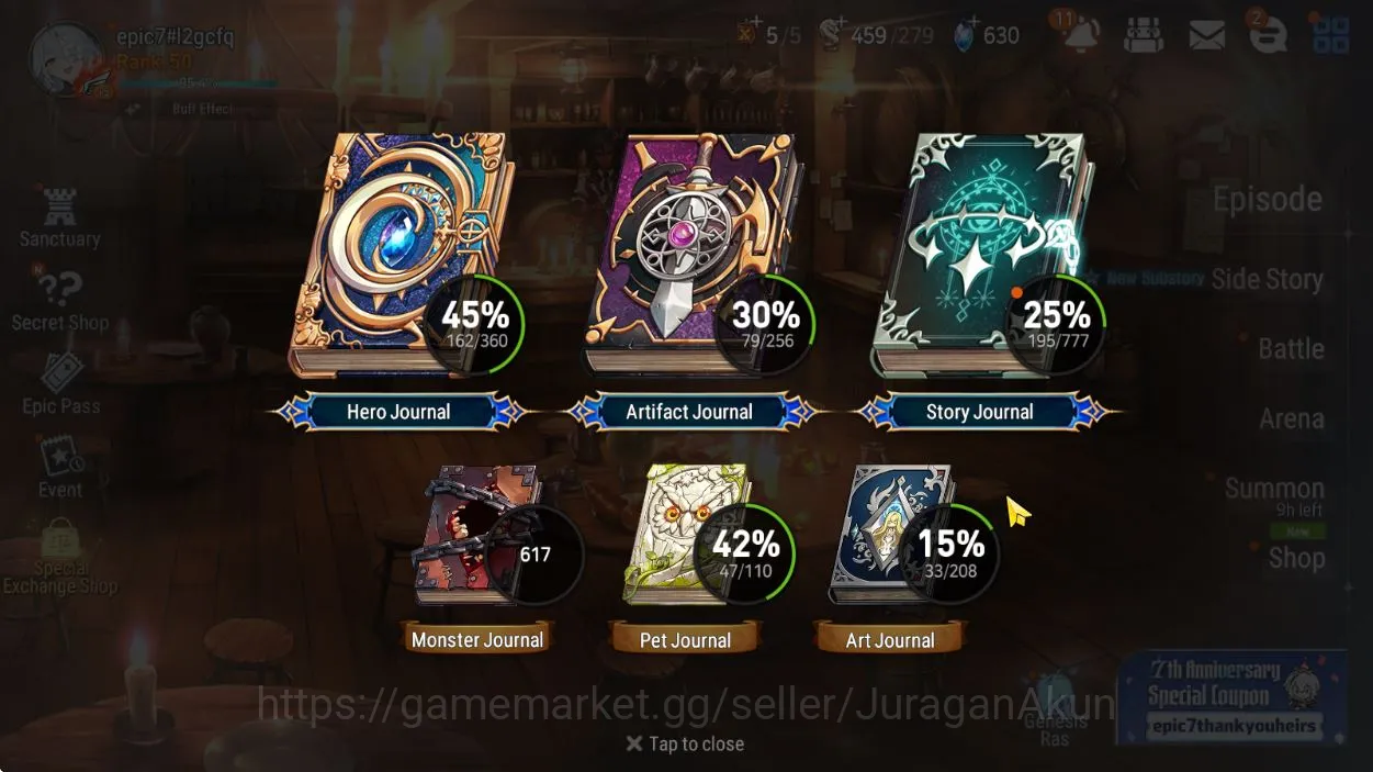 Epic Seven Accounts Mid-Tier Global Unverif|BestStarter|LowProgress|6 ML[DB Senya,PC Flan,SB Aramitha]Limit 3