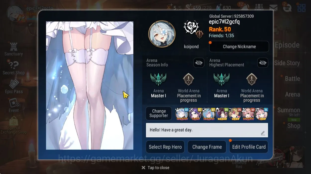 Epic Seven Accounts Mid-Tier Global Unverif|BestStarter|LowProgress|6 ML[DB Senya,PC Flan,SB Aramitha]Limit 5