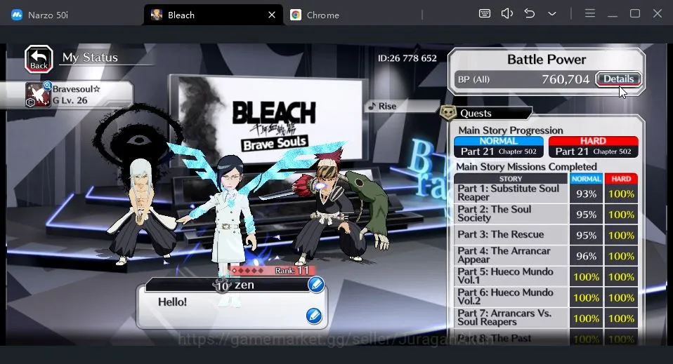 Bleach: Brave Souls Accounts High-End [GLOBAL] 50K Orbs | Uryu+Renji+JushiroTYBW25,Orihime TYBW24,Byakuya Renewed,etc| Check 3