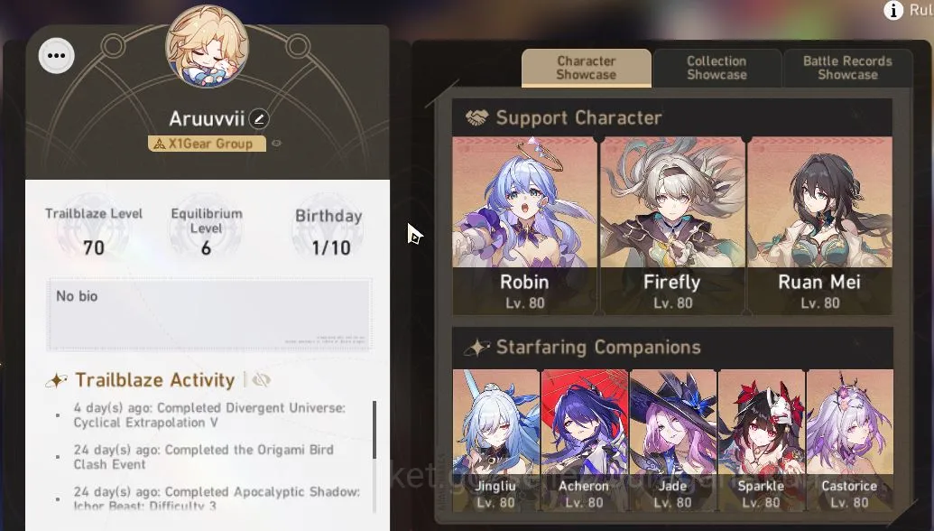 Honkai Star Rail Accounts ASIA|TL70|10 Limited[Ruan Mei(E1)+Sign,Firefly(1), image 1
