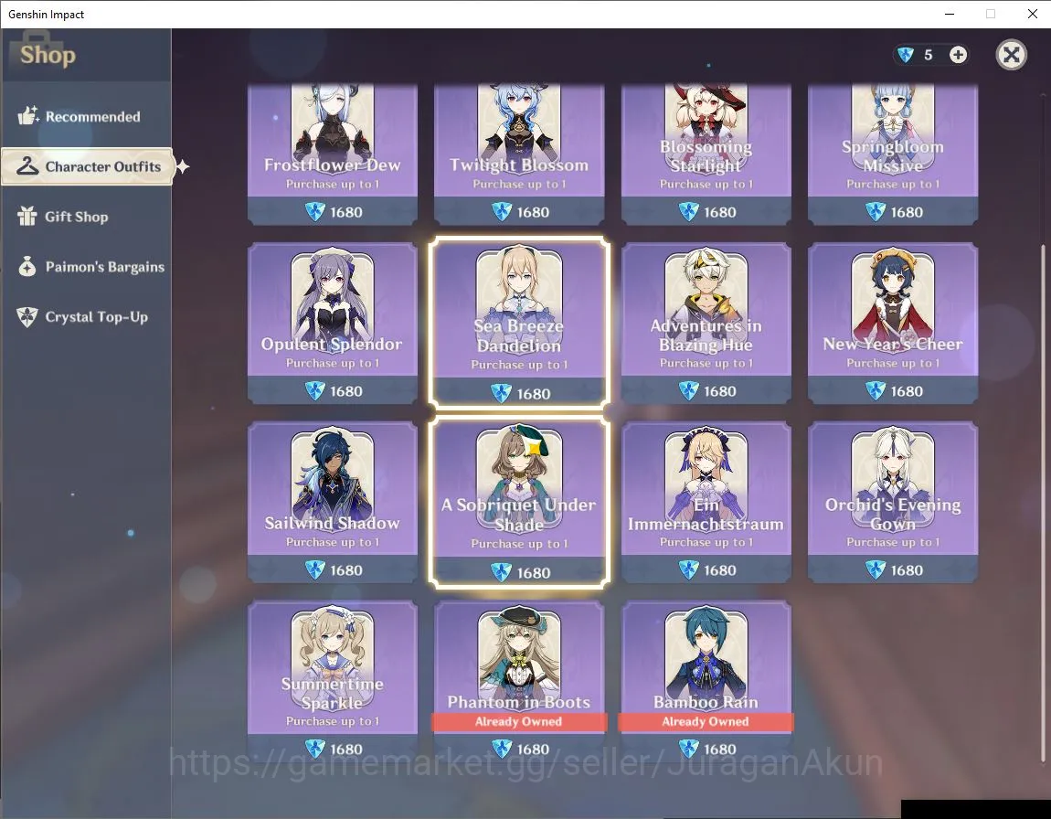 Genshin Impact Accounts Mid Game ASIA|AR 59|10 Limited+ 11 [5 Star Weapon][(Raiden C1,Yoimiya,Navia,Furina)+Sign,Yelan 8