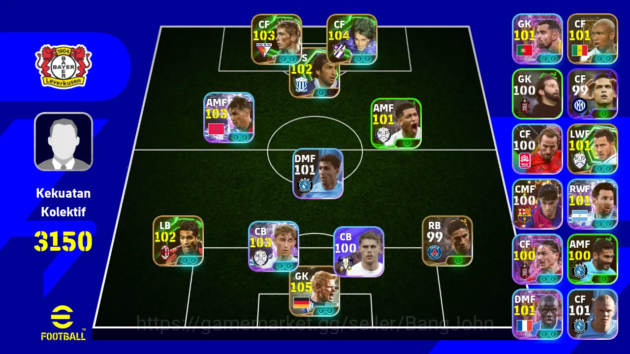 Power 3150 | o kahn tsubasa | fernando torres epic db | dean huijsen showtime | brahim diaz showtime EFB344B eFootball Others Power 3150 | o kahn tsubasa | fernando torres epic image 1