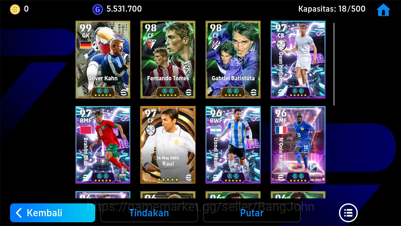 eFootball Accounts Others Power 3150 | o kahn tsubasa | fernando torres epic db | dean huijsen showtime | brahim diaz 4