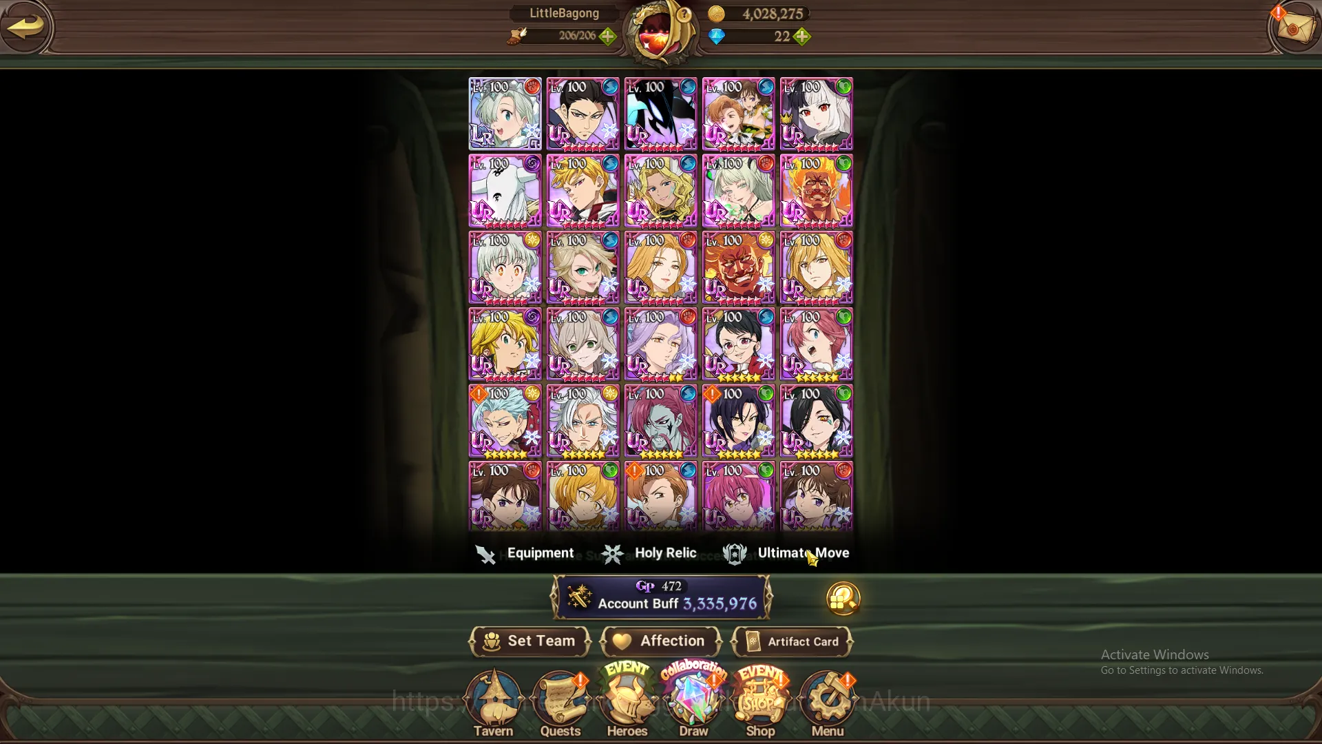 The Seven Deadly Sins: Grand Cross Accounts Midgame Asia |3.3M CC|1LR+6UR|Full Collab Solev