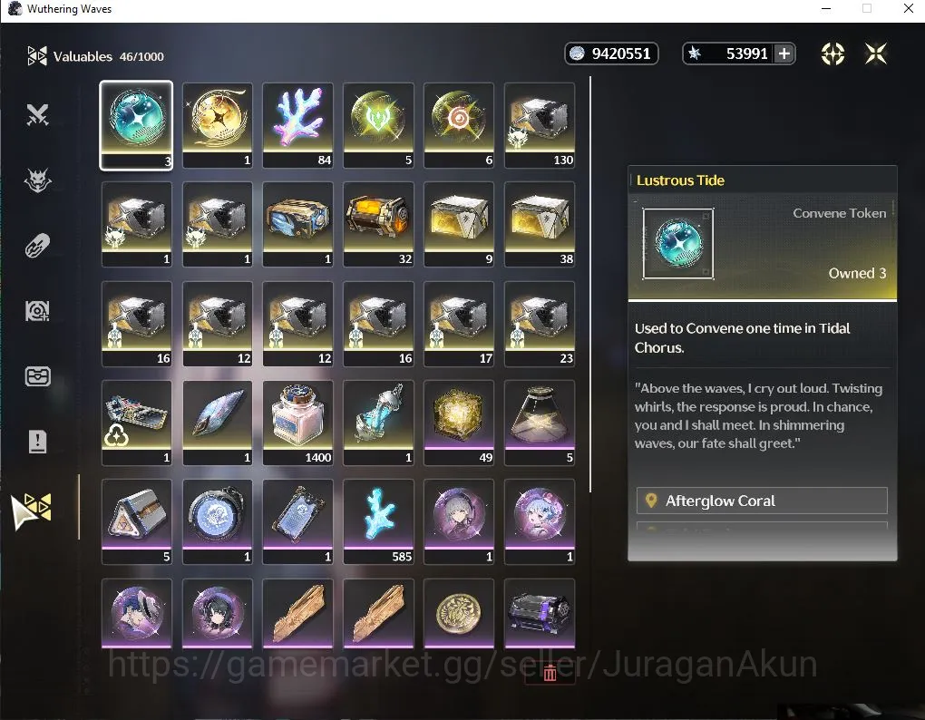 NA | UL 46 | 1 Limited | Cartethiya+Sign | 53,9K Astrite |DB Lv25|MC Female| Log Kuro | Check SS (WW2148) Wuthering Waves Mid-Game NA | UL 46 | 1 Limited | Cartethiya+Sign | 53,9K A image 1