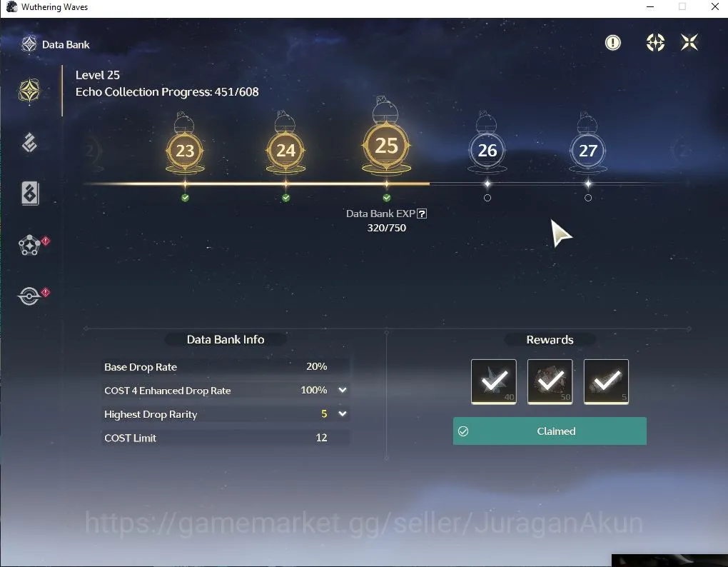 Wuthering Waves Accounts Mid-Game NA | UL 46 | 1 Limited | Cartethiya+Sign | 53,9K Astrite |DB Lv25|MC Female| Log Kuro 2