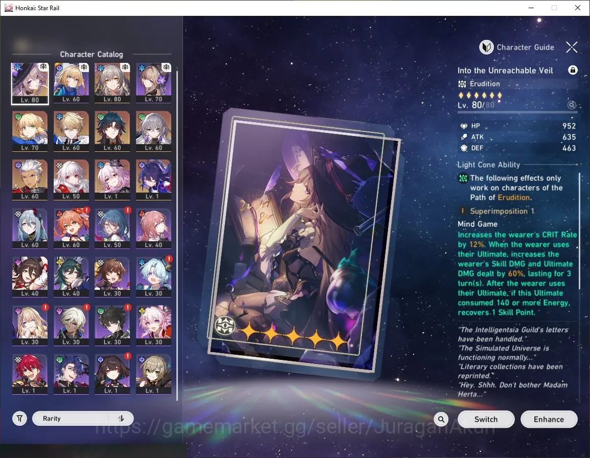 Honkai Star Rail Accounts Starter ASIA|TL 61|4 Limited | The Herta+Sign,Saber,Evernight,Archer |Amphoreus| MC Female|Check 5