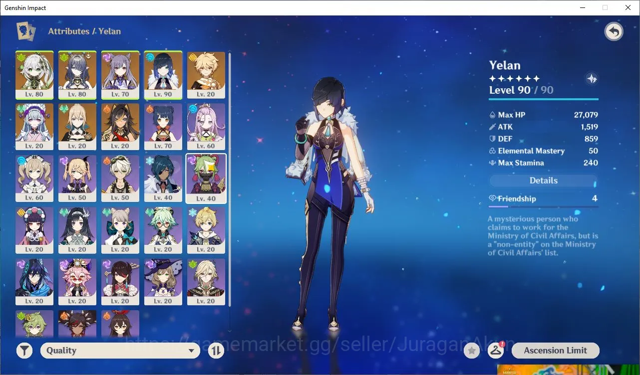 Genshin Impact Accounts Mid Game ASIA|AR52|4 Limited+ 1 |[5 Star's Weapon]|Nahida,Lauma,Yelan,Yumemizuki Mizuki]|MC 4