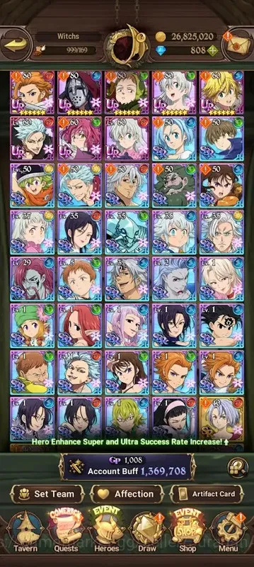 The Seven Deadly Sins: Grand Cross Accounts Starter ASIA|1,3M CC|5 UR + 838 Gems + Collab Overlord|ODK 2