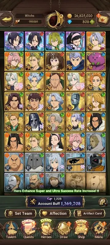 The Seven Deadly Sins: Grand Cross Accounts Starter ASIA|1,3M CC|5 UR + 838 Gems + Collab Overlord|ODK 3