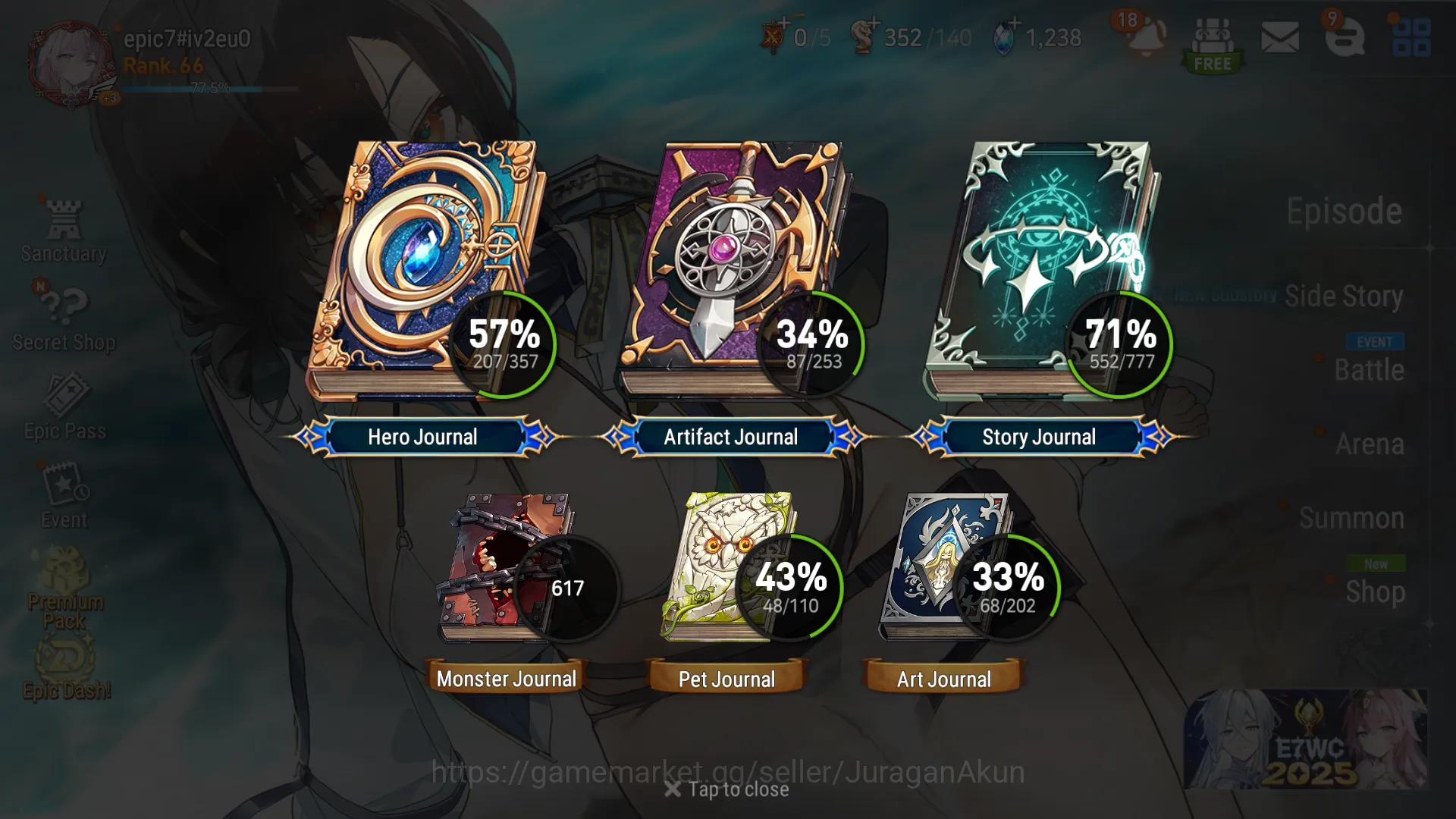 Epic Seven Accounts Mid-Tier Global Unverif|9ML(WTenebria,DKSharun,STeneb,etc)&AWHwayoung+Art,Aram+Art,Fenne+Art,etc|Hunt 4