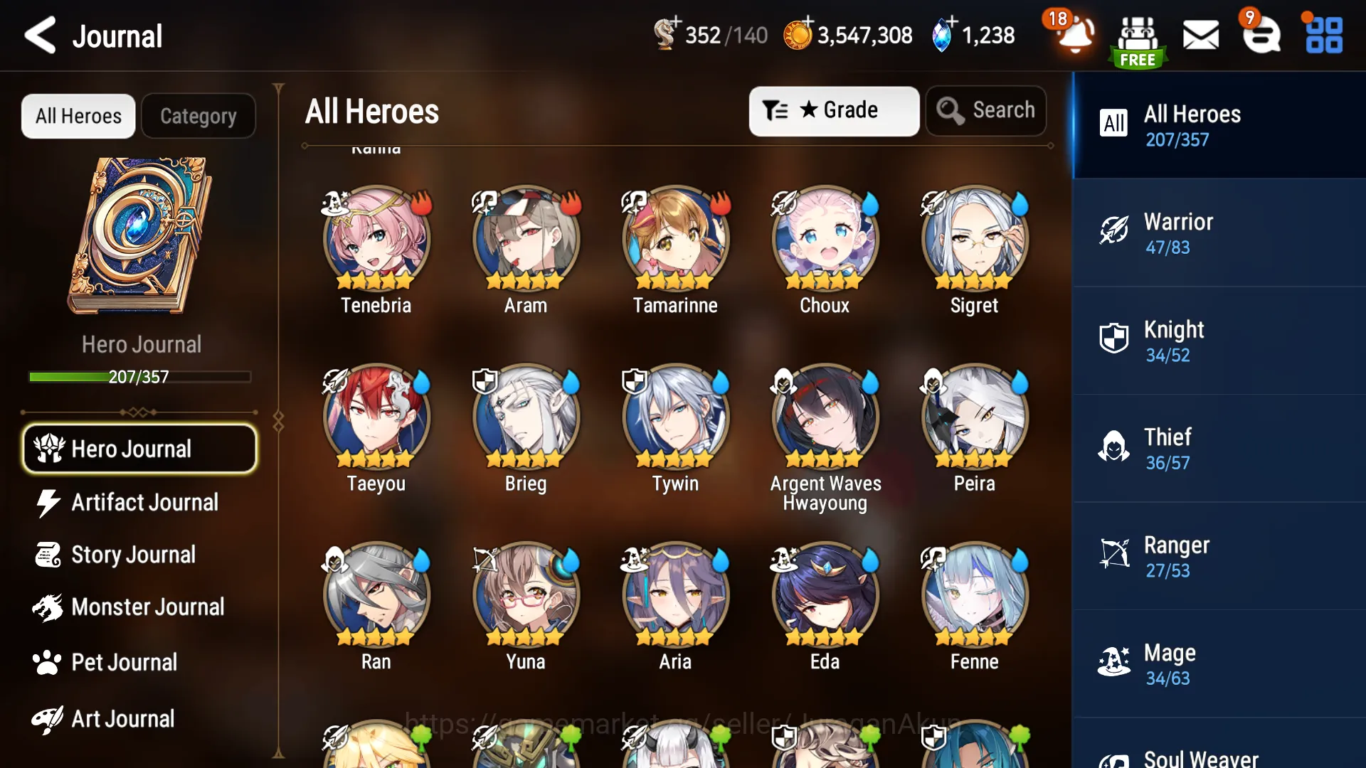 Epic Seven Accounts Mid-Tier Global Unverif|9ML(WTenebria,DKSharun,STeneb,etc)&AWHwayoung+Art,Aram+Art,Fenne+Art,etc|Hunt 7