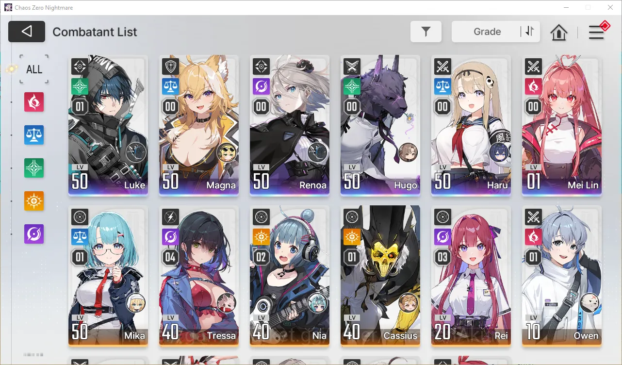 Chaos Zero Nightmare Accounts GLOBAL Lv43| 6 SSR (Haru+Sign,LukeM1,Magna,Renoa,H image 3