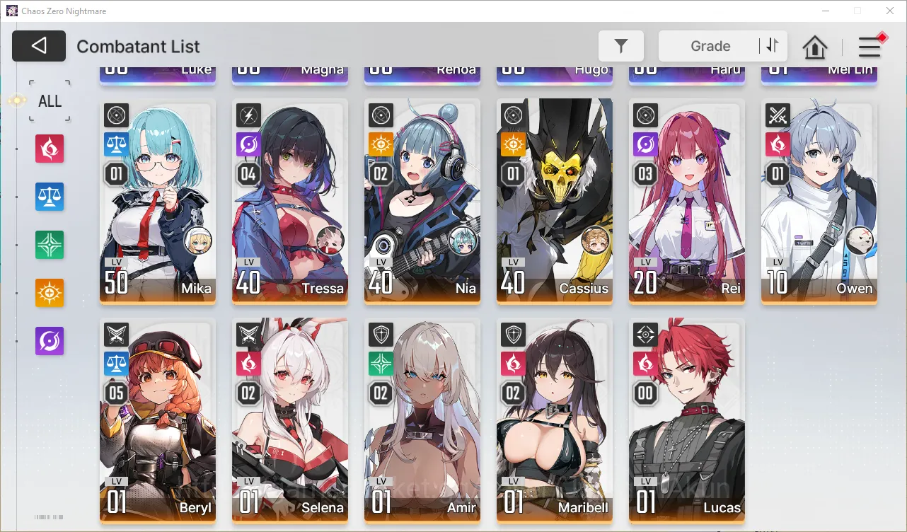 Chaos Zero Nightmare Accounts GLOBAL Lv43| 6 SSR (Haru+Sign,LukeM1,Magna,Renoa,H image 5