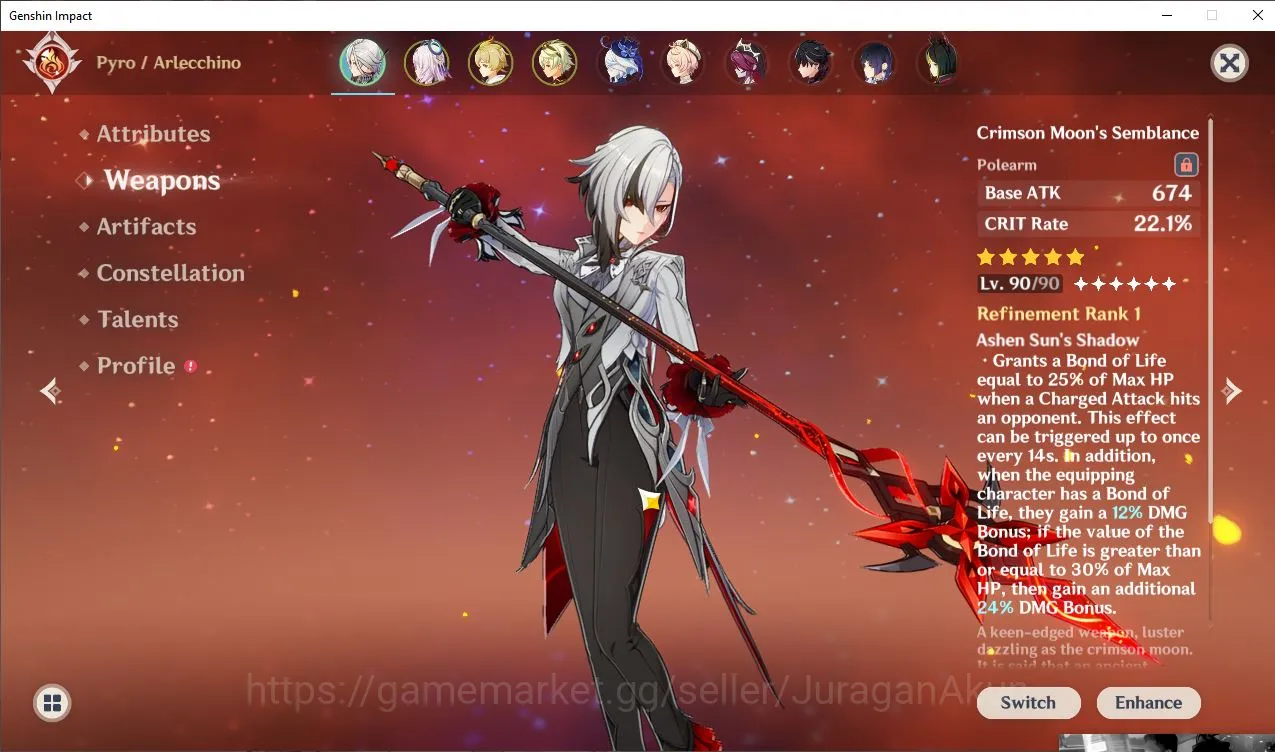 Genshin Impact Accounts End Game ASIA|AR56|8 Limited+5 [5Star's Weapon]|Arlecchino+Sign,Escofier,Citlali,Furina,Etc|Female 4