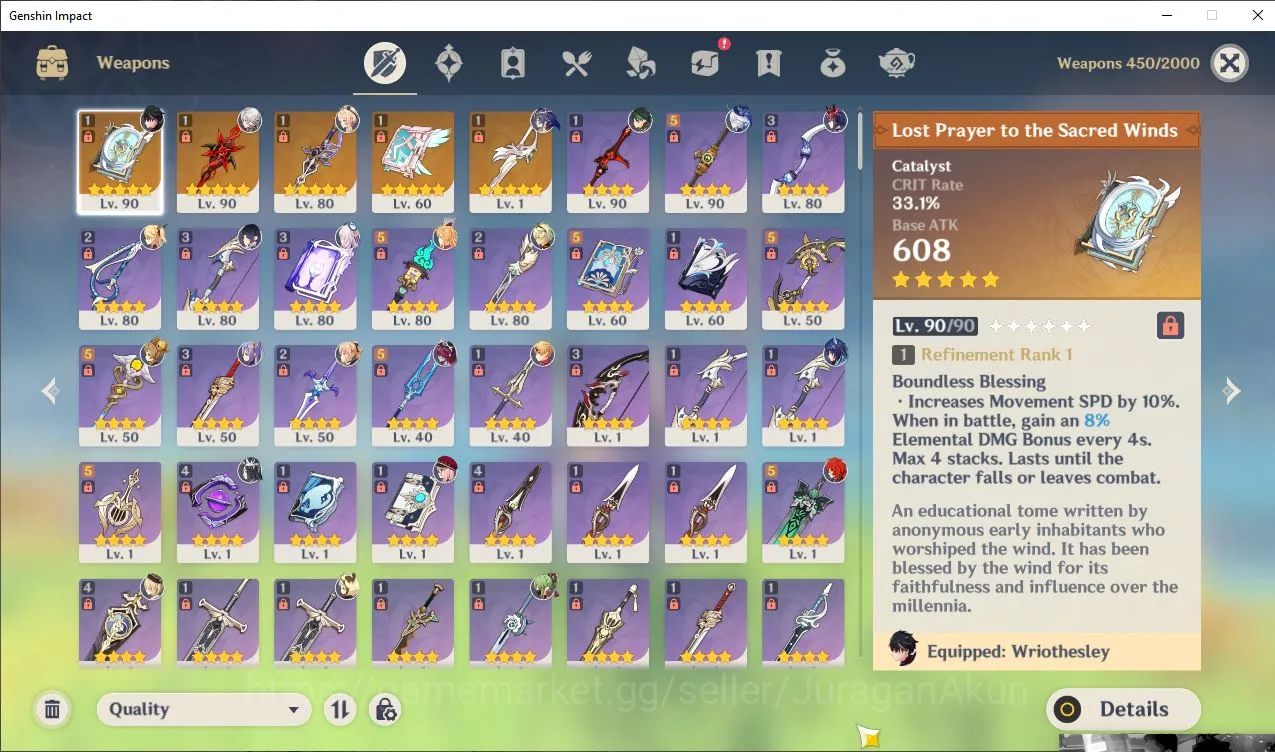 Genshin Impact Accounts End Game ASIA|AR56|8 Limited+5 [5Star's Weapon]|Arlecchino+Sign,Escofier,Citlali,Furina,Etc|Female 6