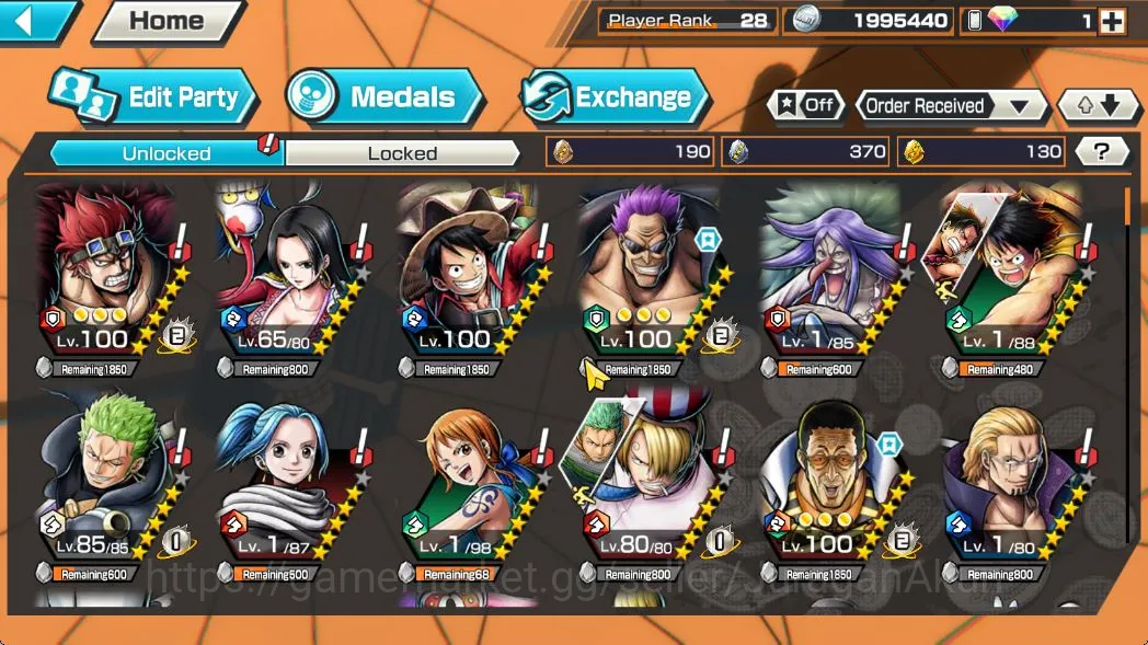 One Piece Bounty Rush Accounts Mid-Tier Global|6 META Extreme [Charlotte Linlin,Olin The Oiran,Zephyr,Kaido,Borsalino,Rob 4