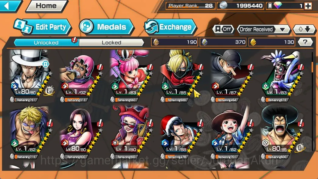 One Piece Bounty Rush Accounts Mid-Tier Global|6 META Extreme [Charlotte Linlin,Olin The Oiran,Zephyr,Kaido,Borsalino,Rob 5